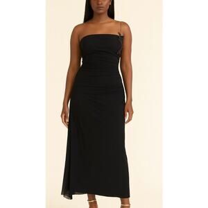 Vintage City Triangles dress maxi form fitting bod con ruched sides embellish SM